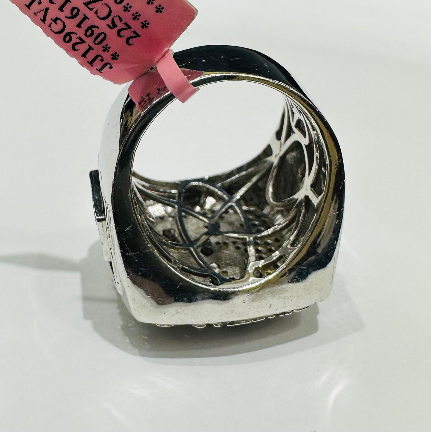 SILVER SAN ANTONIO SPURS- CHAMPIONSHIP RING WITH CZ STONES, SIZE: 10.5 WEIGHT: 23.8gm