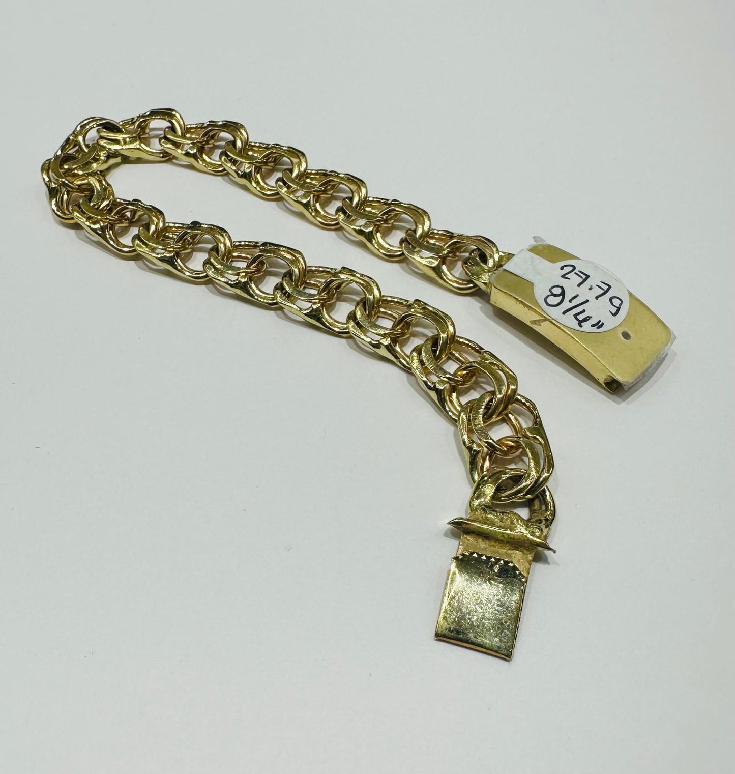 10K GOLD CHINO LINK BRACELET, 8.25" , 9.65mm- WEIGHT 27.79 gm