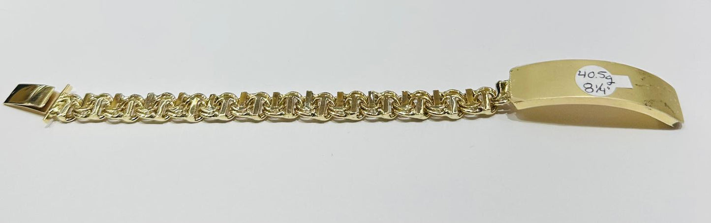 10K GOLD CHINO LINK BRACELET, 8.25" , 10.10mm- WEIGHT 40.5 gm