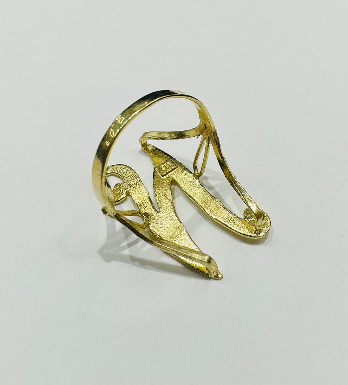 10K GOLD INITIAL LETTER "N" RING -WEIGHT: 3.4gm