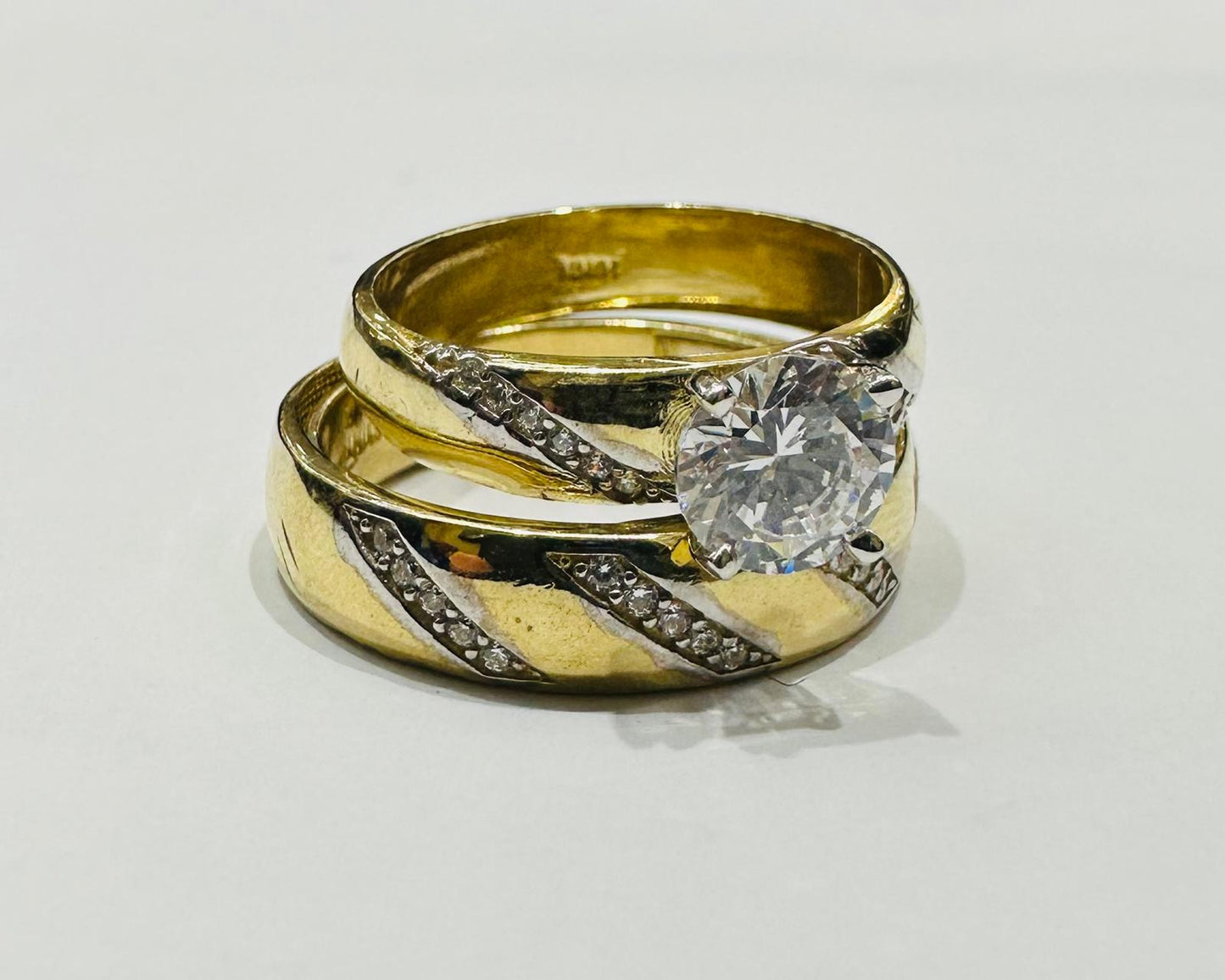 10K GOLD RING'S WITH CZ STONES -WEIGHT: 7.9gm