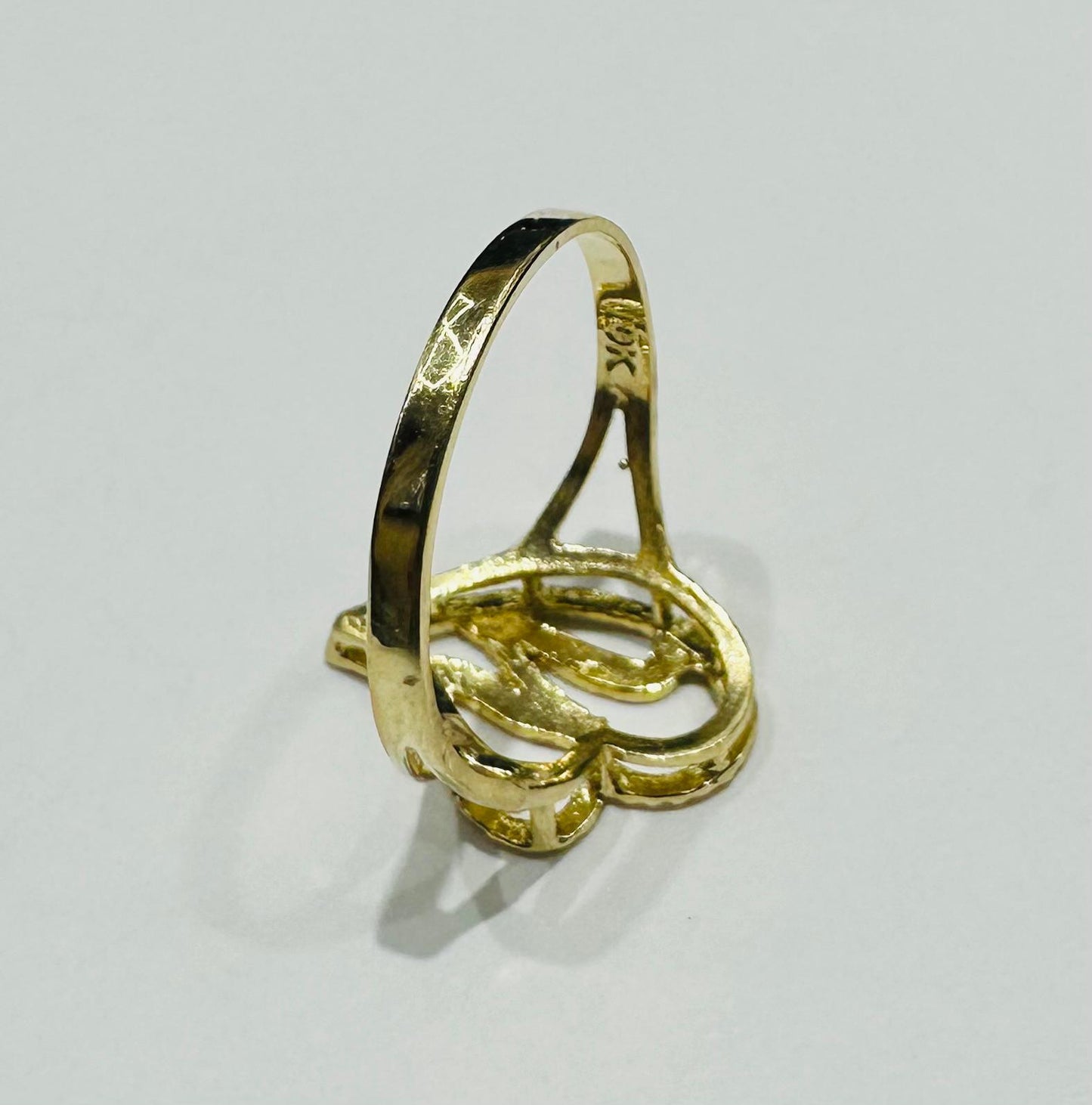 10K GOLD INITIAL LETTER "N" RING -WEIGHT: 1.5gm