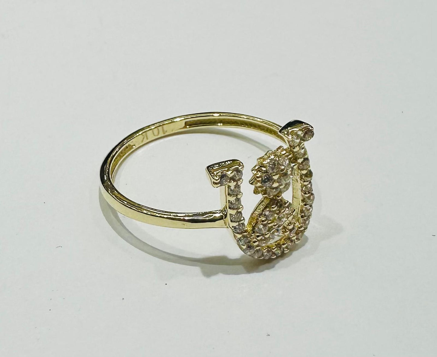 10K GOLD HEART RING WITH CZ STONES