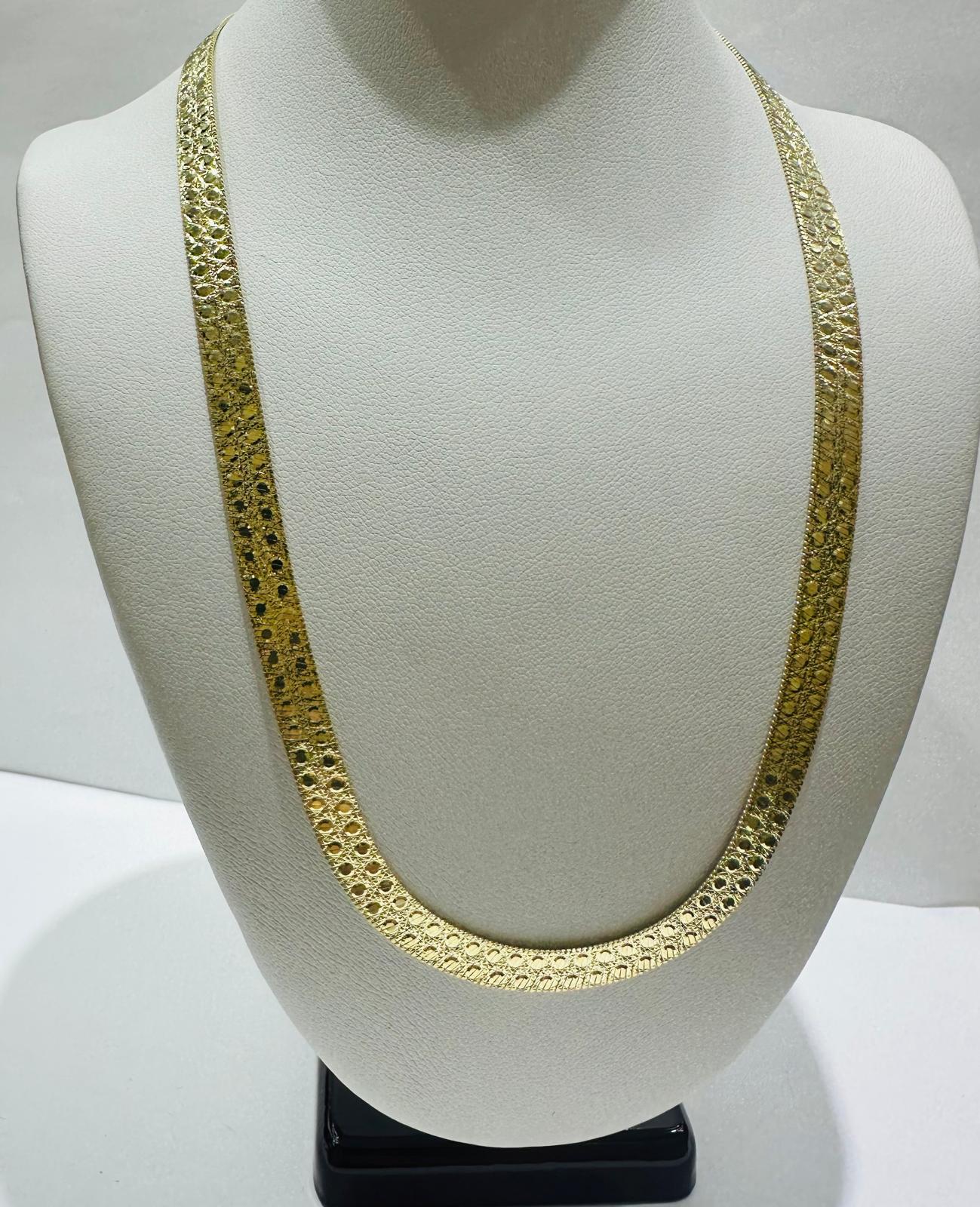 10K GOLD HERRINGBONE CHAIN-18" WEIGHT: 11.9gm