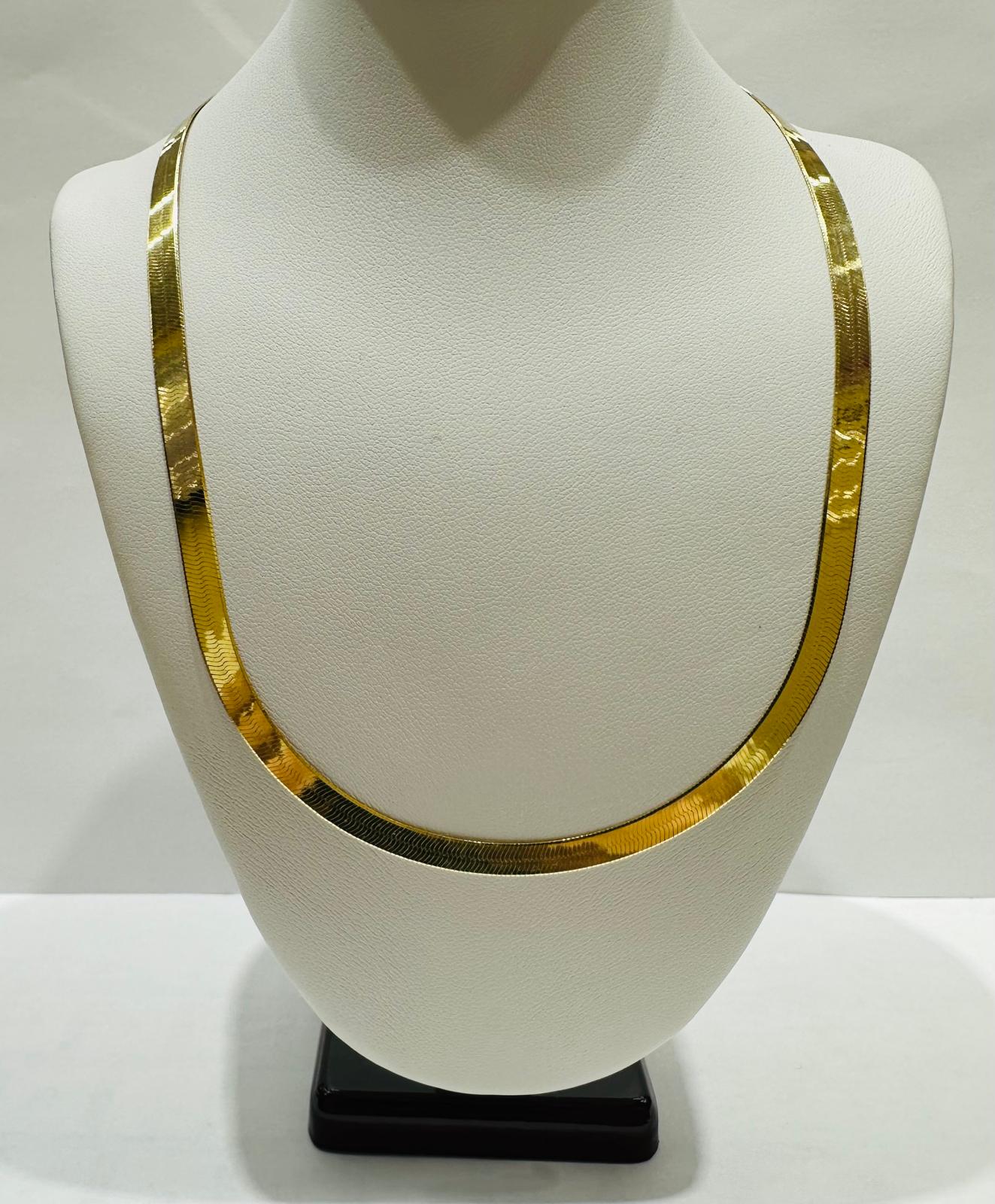 10K GOLD HERRINGBONE CHAIN-16" WEIGHT: 7.1gm