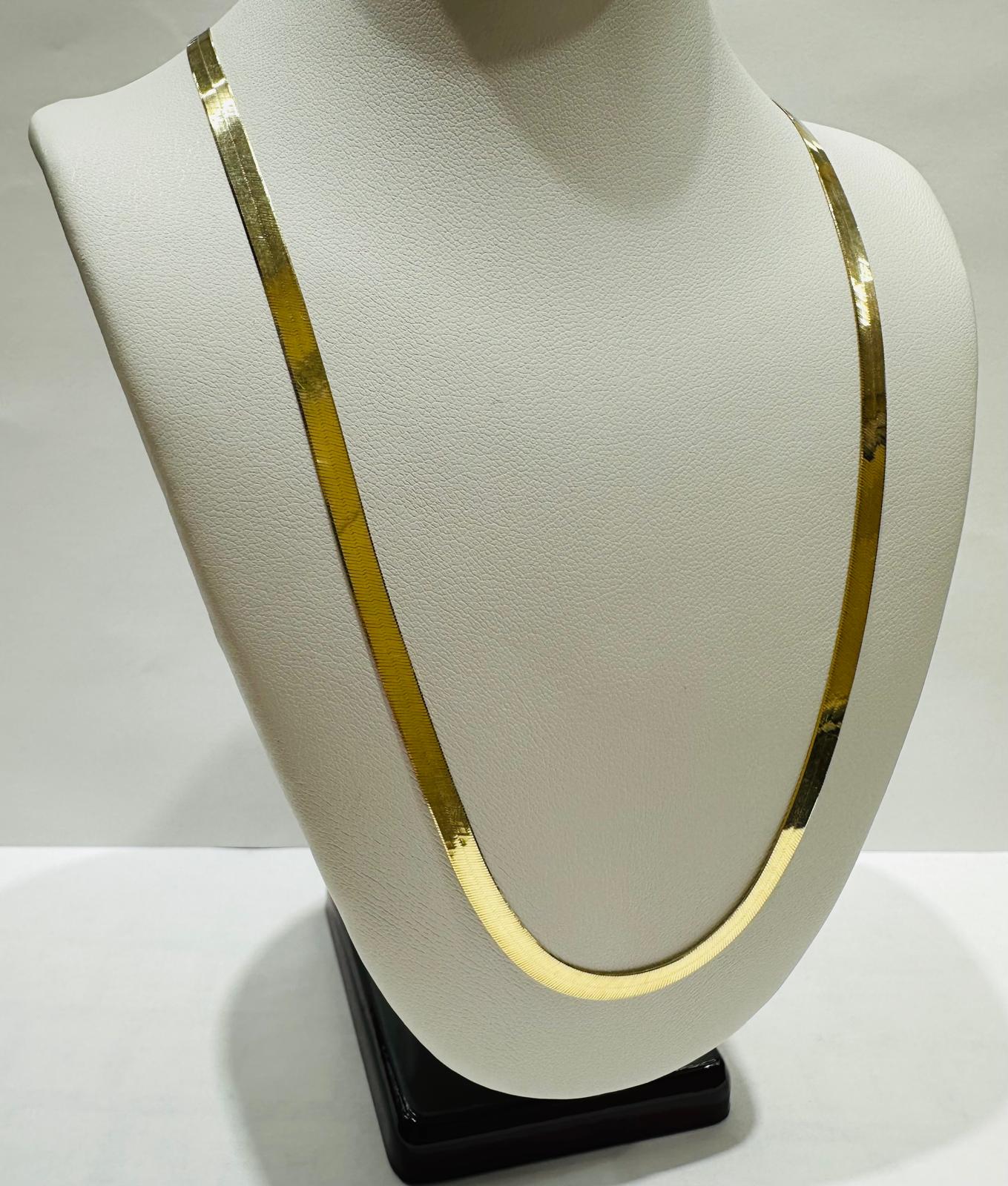 10K GOLD HERRINGBONE CHAIN-18" WEIGHT: 5.0gm