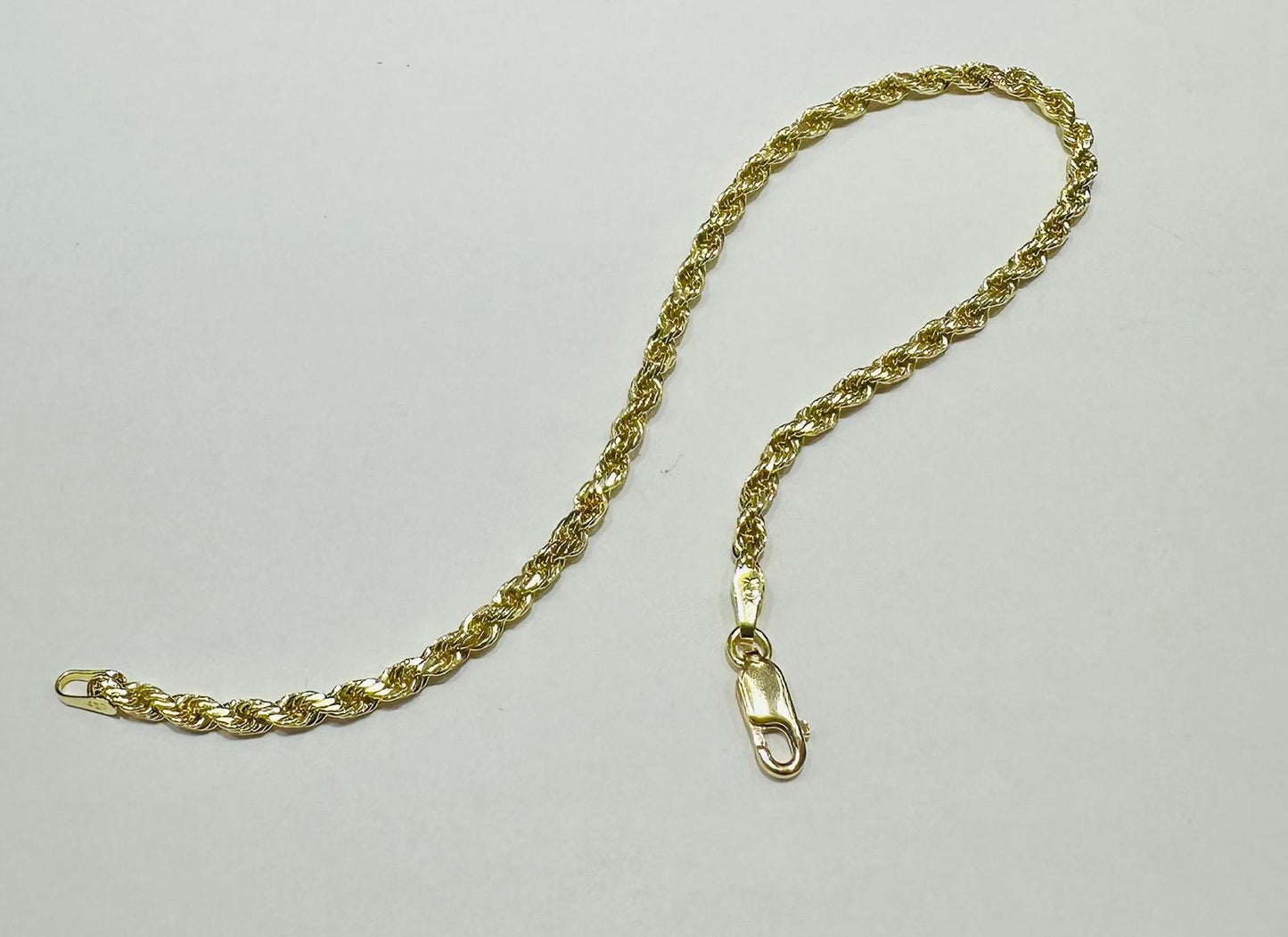 10K GOLD ROPE BRACELET 7.5" 3.05mm, 2.3gm