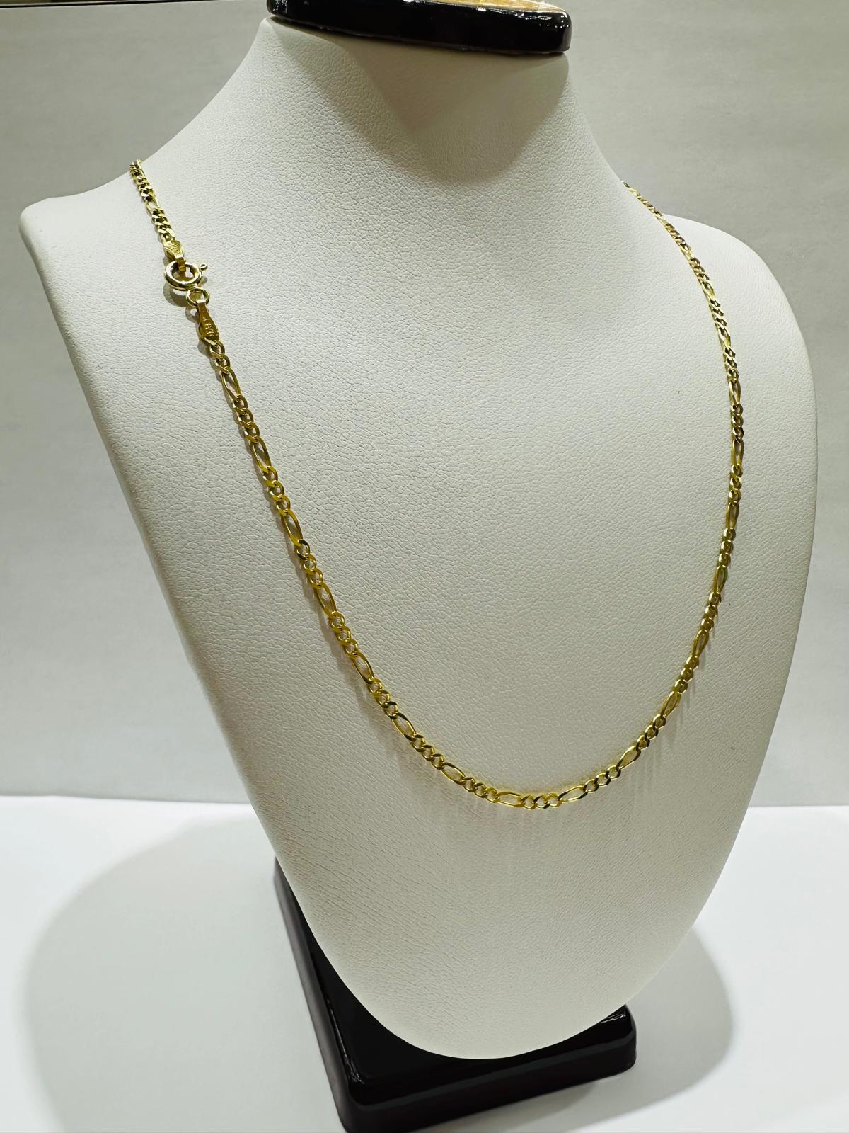 10K GOLD FIGARO LINK CHAIN- 20" - 1.90mm, 2.9gm