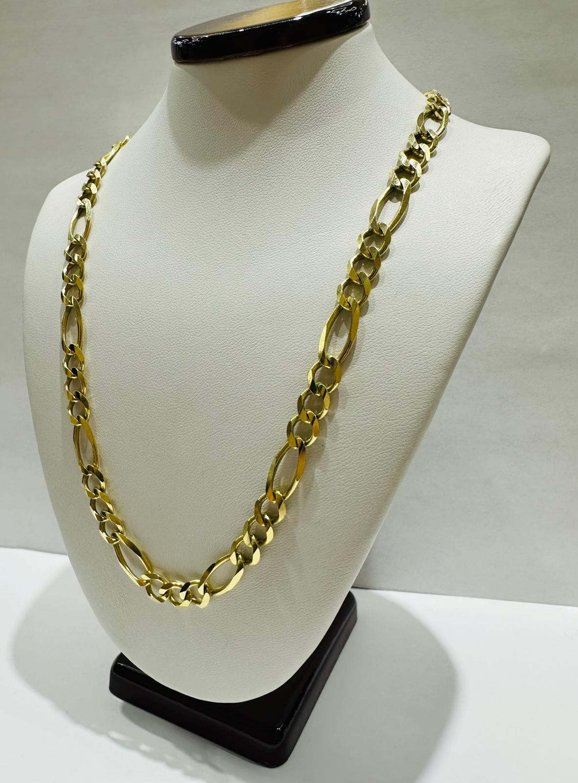 10K GOLD FIGARO LINK CHAIN- 20" - 6.55mm, 24.4gm