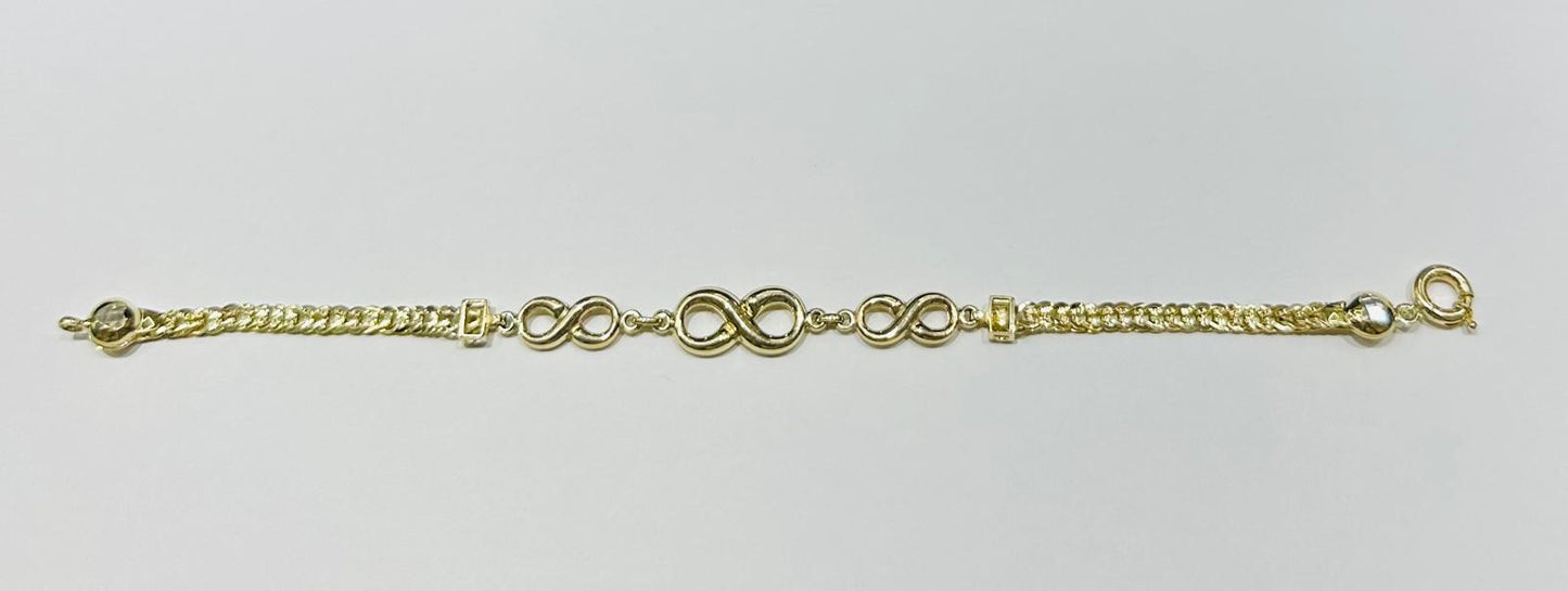 10K GOLD INFINITY SYMBOL LINK BRACELET 7" - 5.3gm