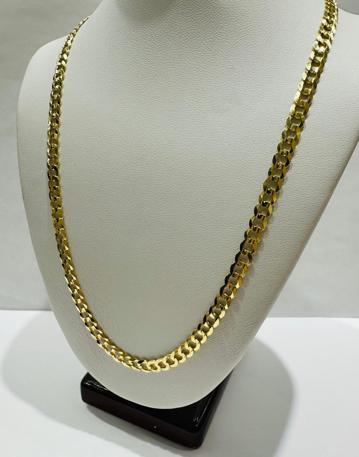 14K GOLD CUBAN LINK CHAIN- 22" - 4.55mm, 13.8gm
