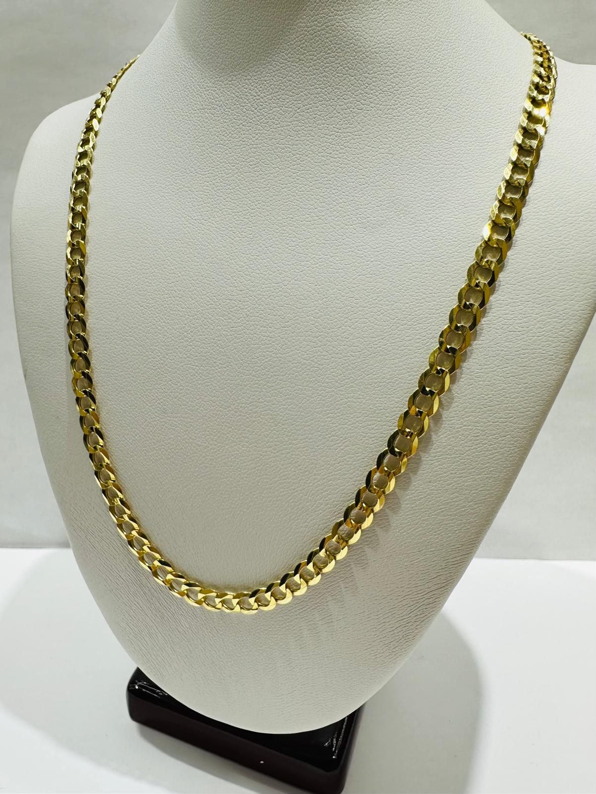 14K GOLD CUBAN LINK CHAIN- 24" - 4.60mm, 14.8gm