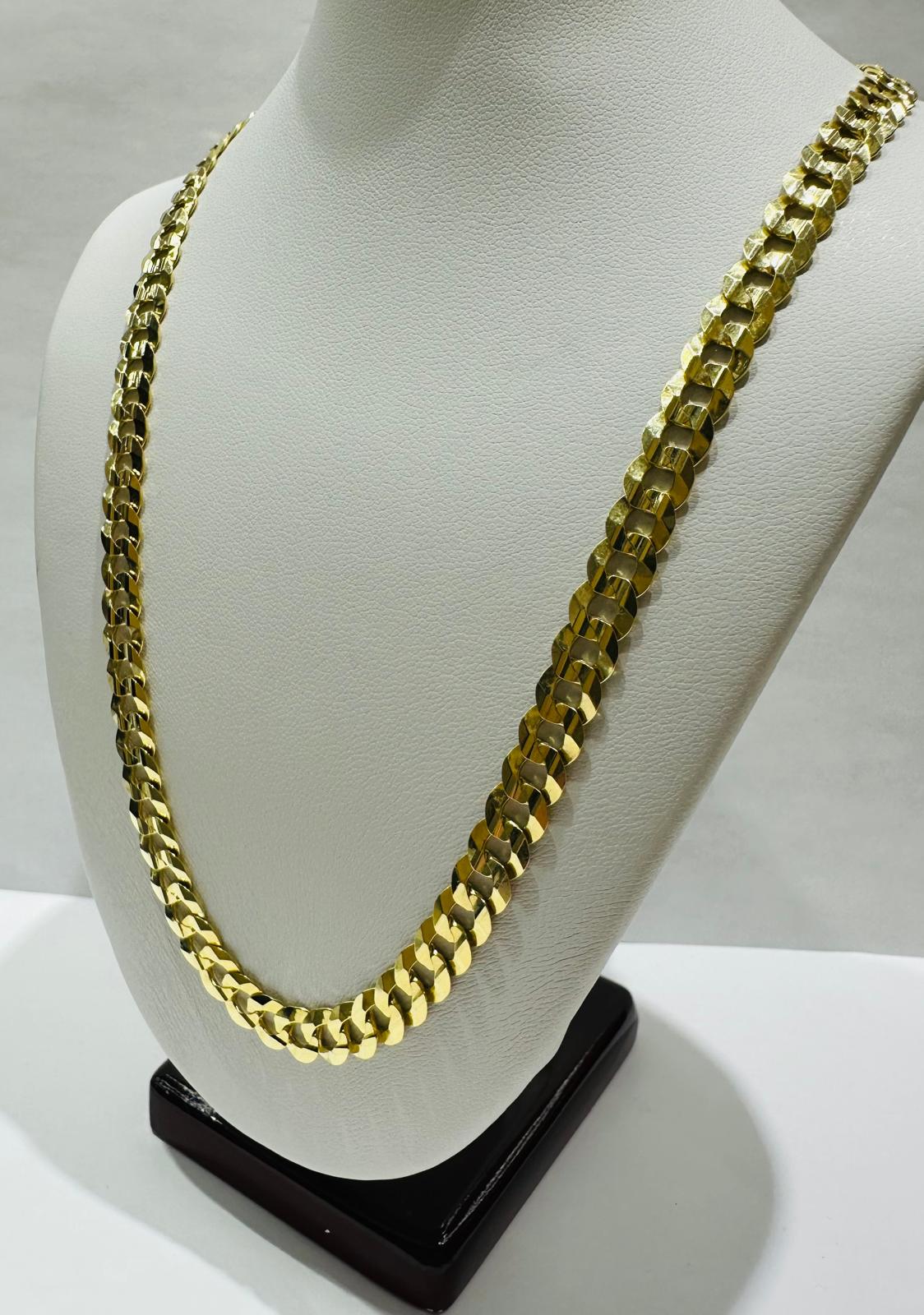 14K GOLD CUBAN LINK CHAIN- 22" - 7.42mm, 33.6gm