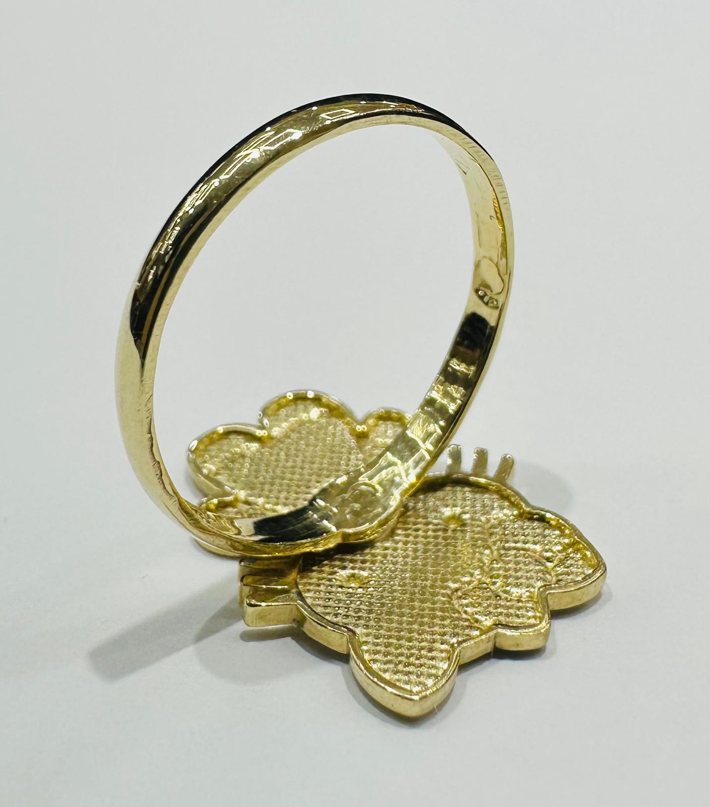 10K GOLD KITTY RING WEIGHT: 2.3gm