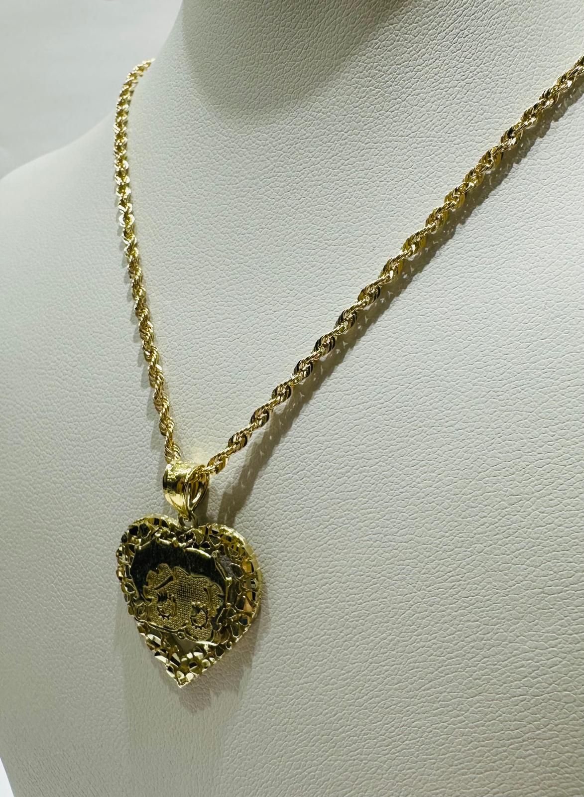 10K GOLD BETTY BOOP CHAIN AND PENDANT SET- 18" 4.0gm