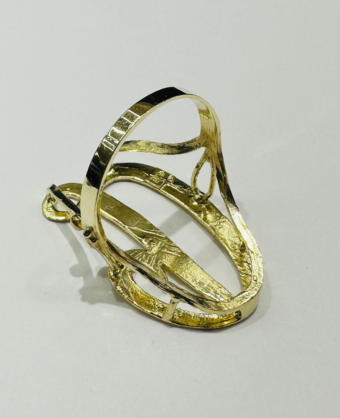 10K GOLD INITIAL LETTER "D" RING- WEIGHT: 3.5gm