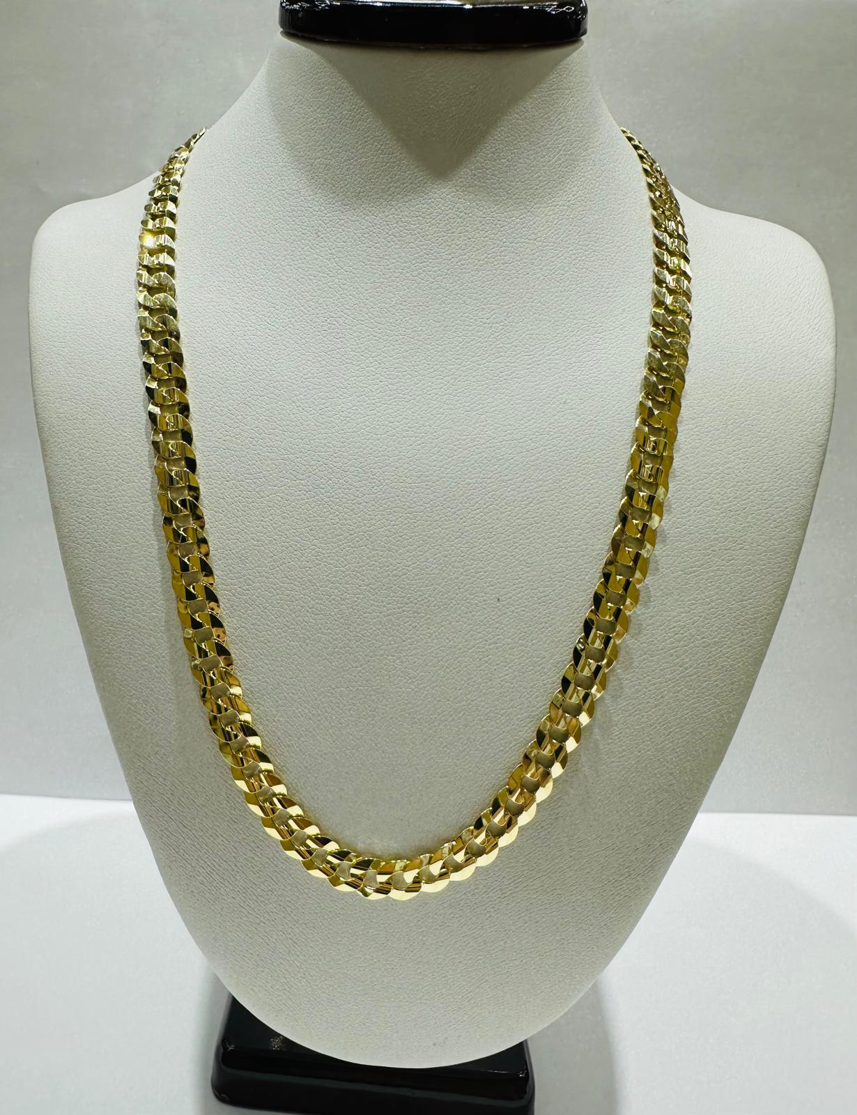 14K GOLD CUBAN LINK CHAIN NECKLACE- 22" 22.2gm