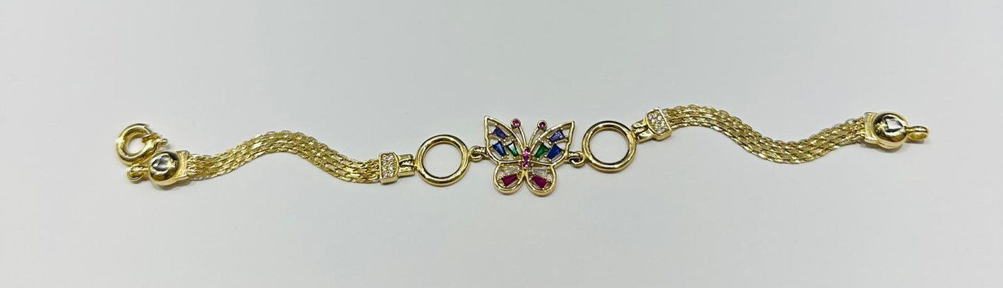 10K GOLD BUTTERFLY BRACELET- WEIGHT: 7.8gm 7.5"