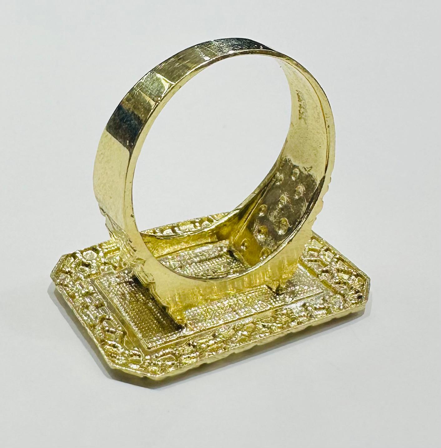 10K GOLD LAST SUPPER RING- WEIGHT: 5.9gm