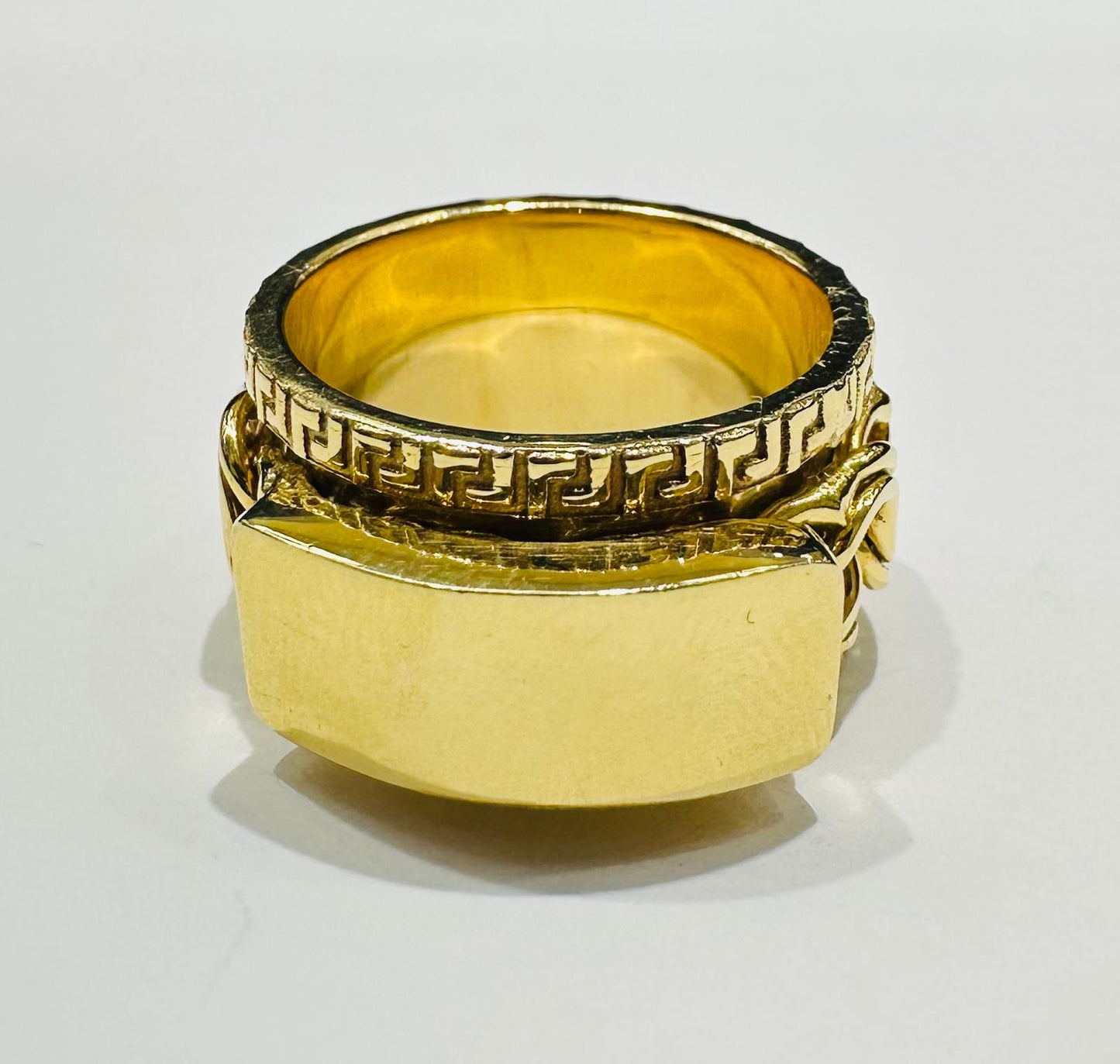 10K GOLD SPINNING CUBAN LINK RING - WEIGHT: 10.9gm