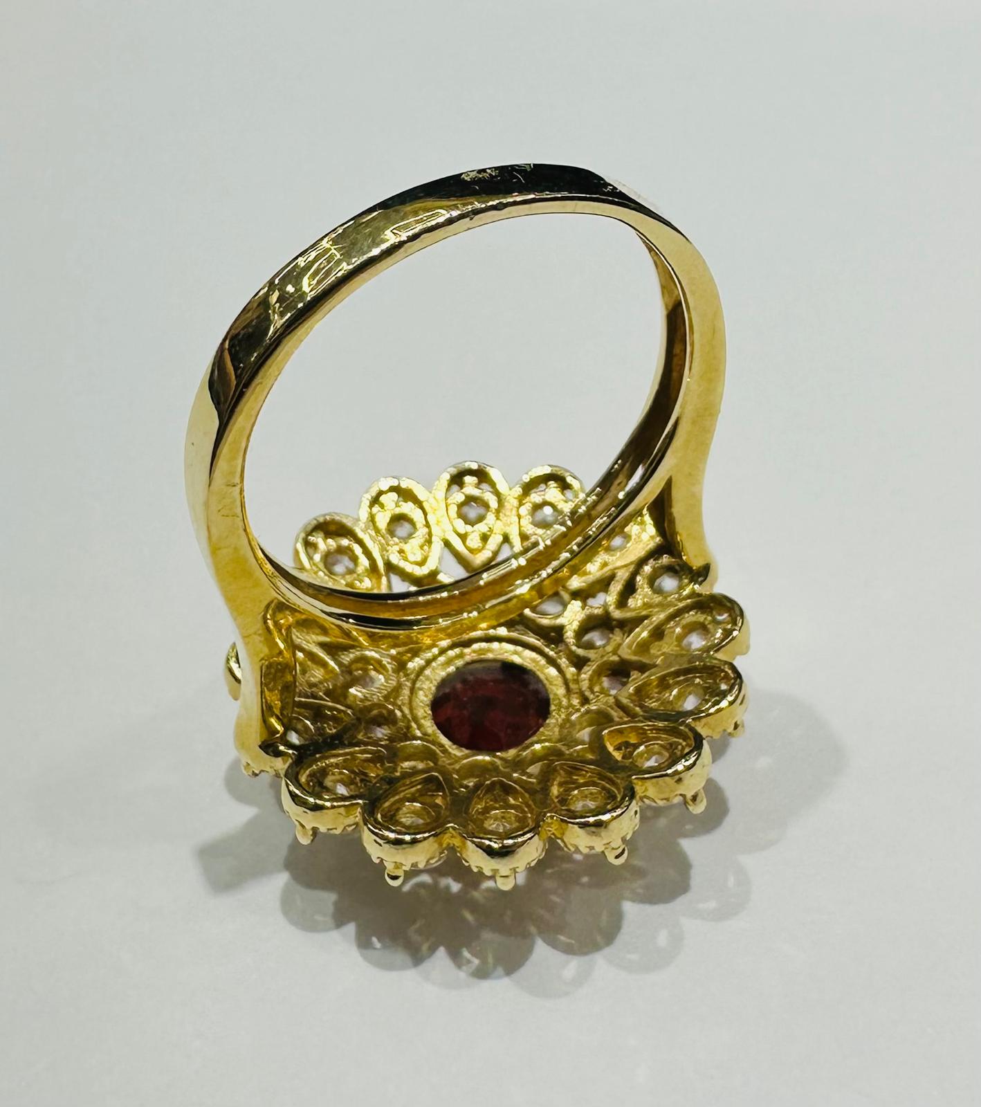 14K GOLD RING WITH CZ STONES- WEIGHT: 6.0gm