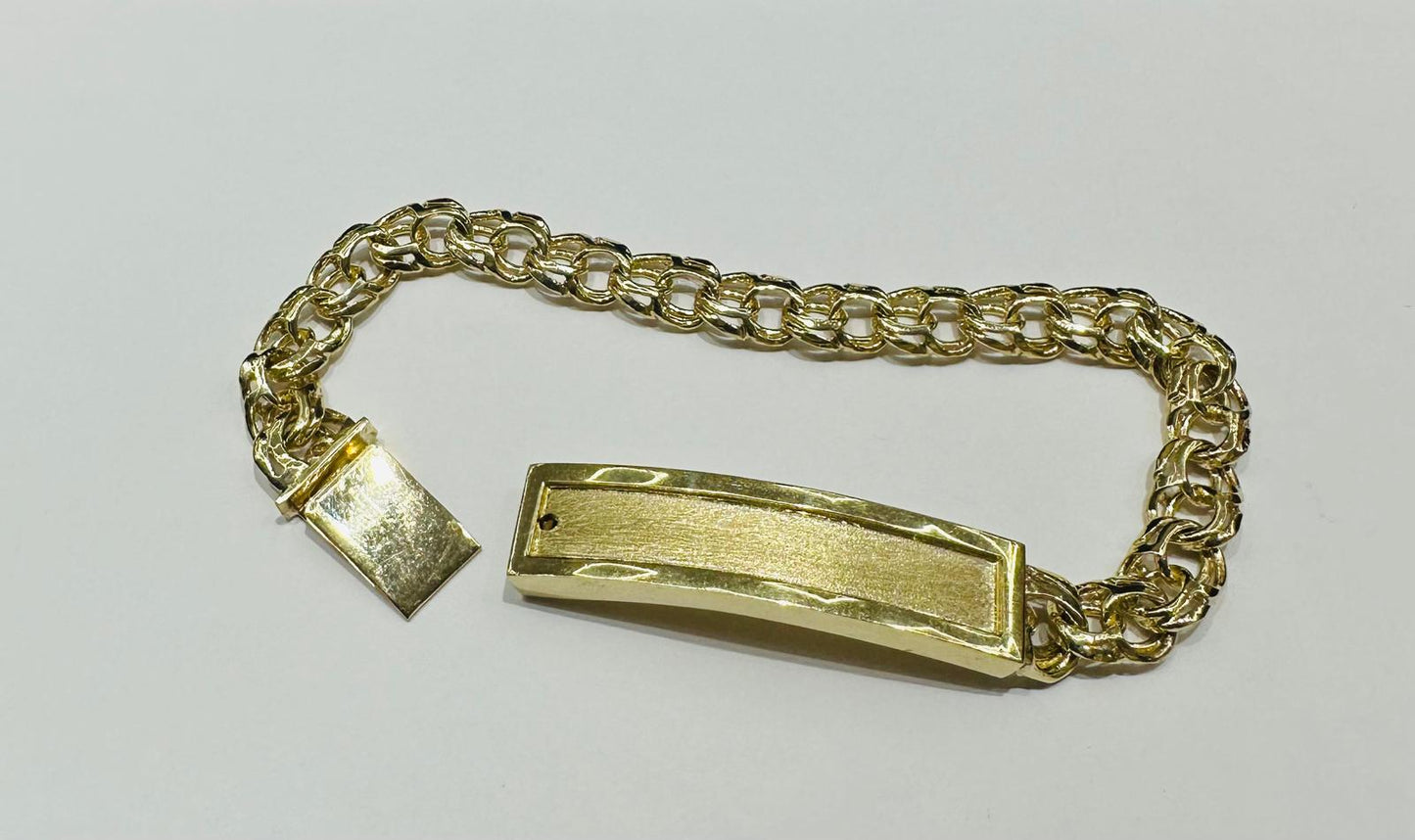 10K GOLD CHINO LINK ID BRACELET- 9" WEIGHT: 51.6gm