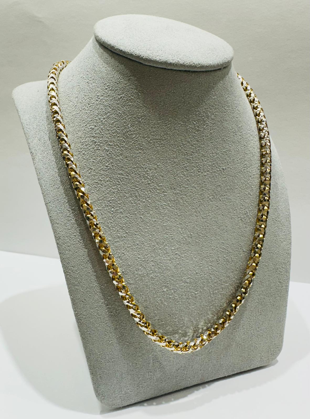 10K GOLD DIAMOND CUT FRANCO LINK NECKLACE- 20" 4.20mm 43.7gm