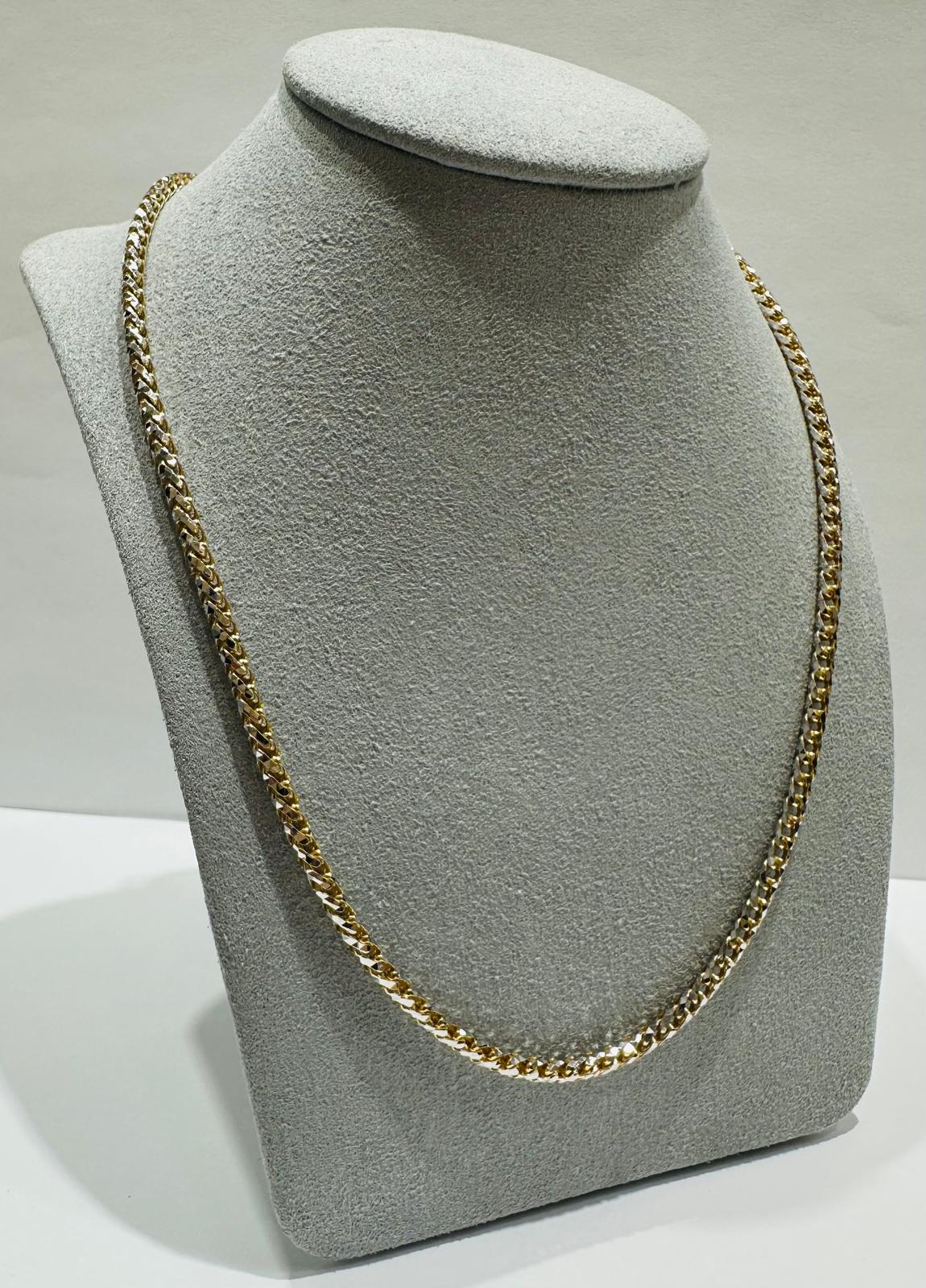10K GOLD DIAMOND CUT FRANCO LINK CHAIN- 27.5gm 24"