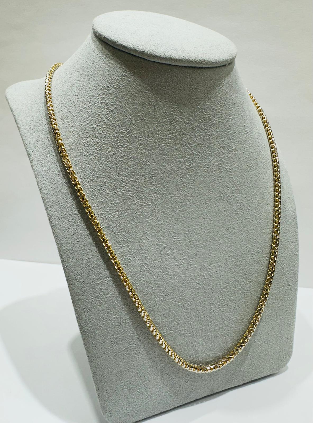 10K GOLD DIAMOND CUT FRANCO LINK CHAIN- 17.0gm 22"
