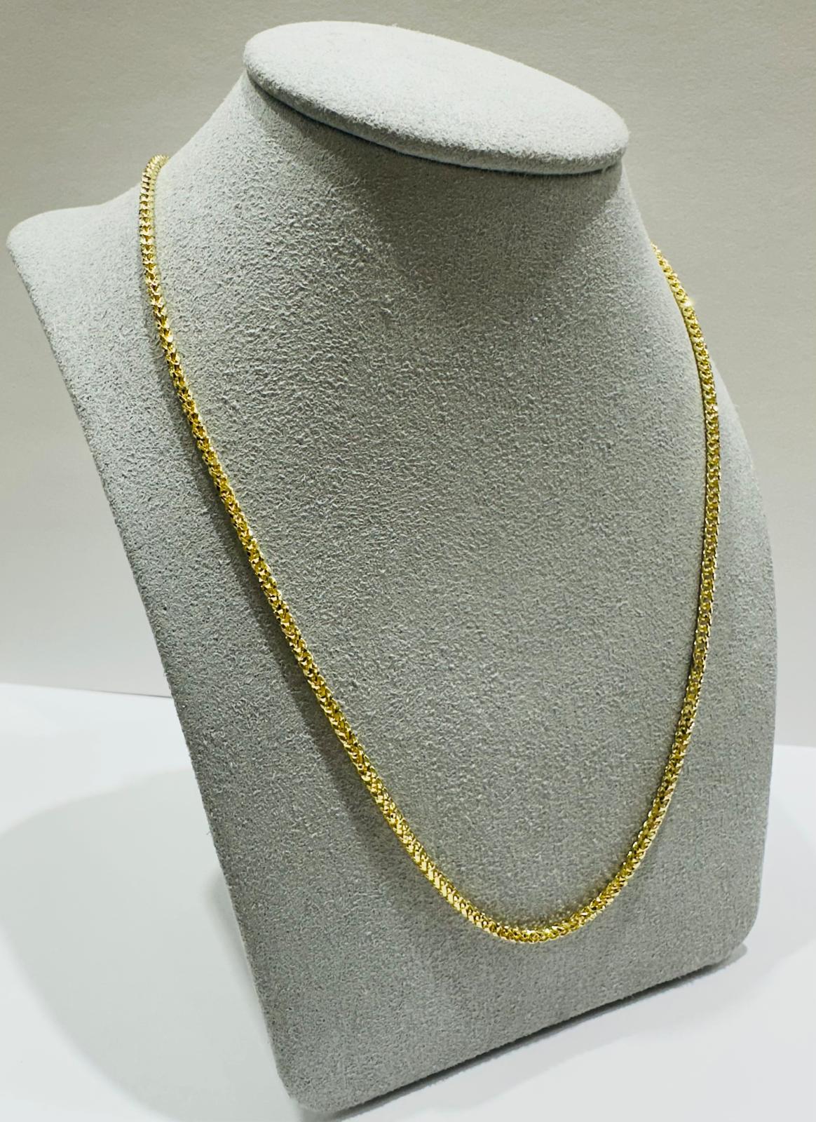 10K GOLD FRANCO LINK CHAIN- 24" 2mm 12.7gm