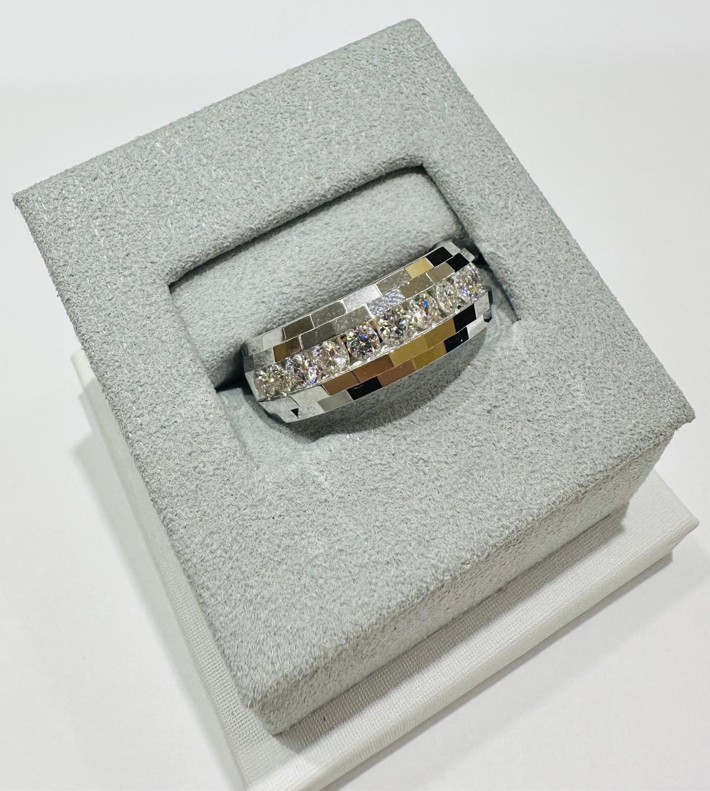 14K WHITE GOLD LAB GROWN DIAMOND ROCK RING VS- 0.98CTW