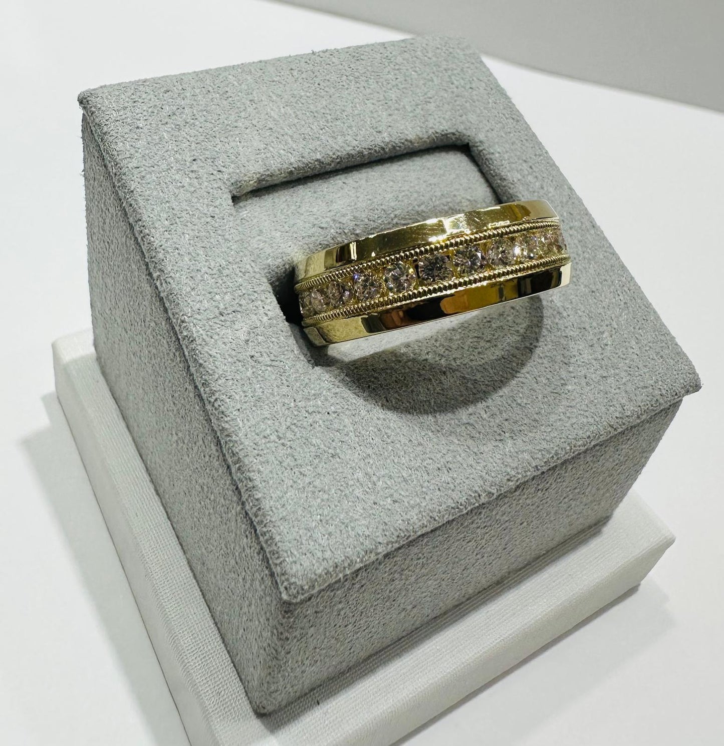 14K GOLD LAB GROWN DIAMOND ROCK RING VS- 0.98CTW