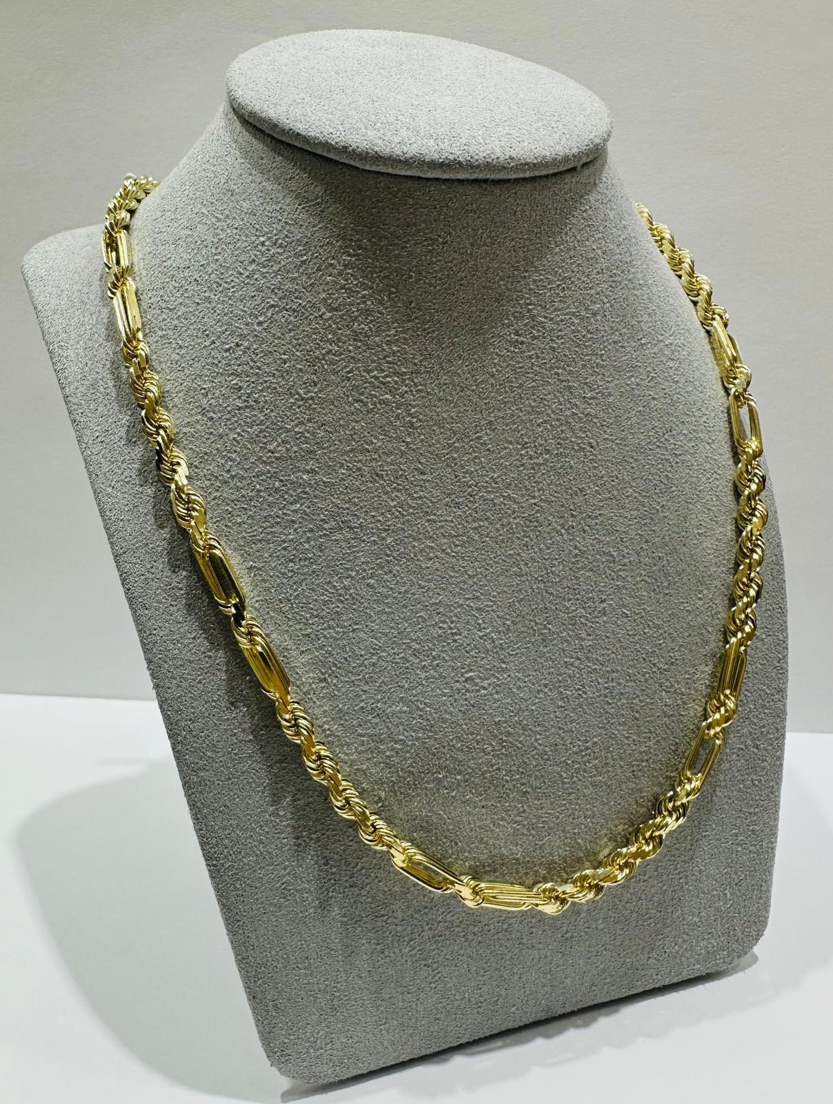 10K SOLID GOLD MILANO ROPE CHAIN- WEIGHT: 31.9gm 22" 4.25mm