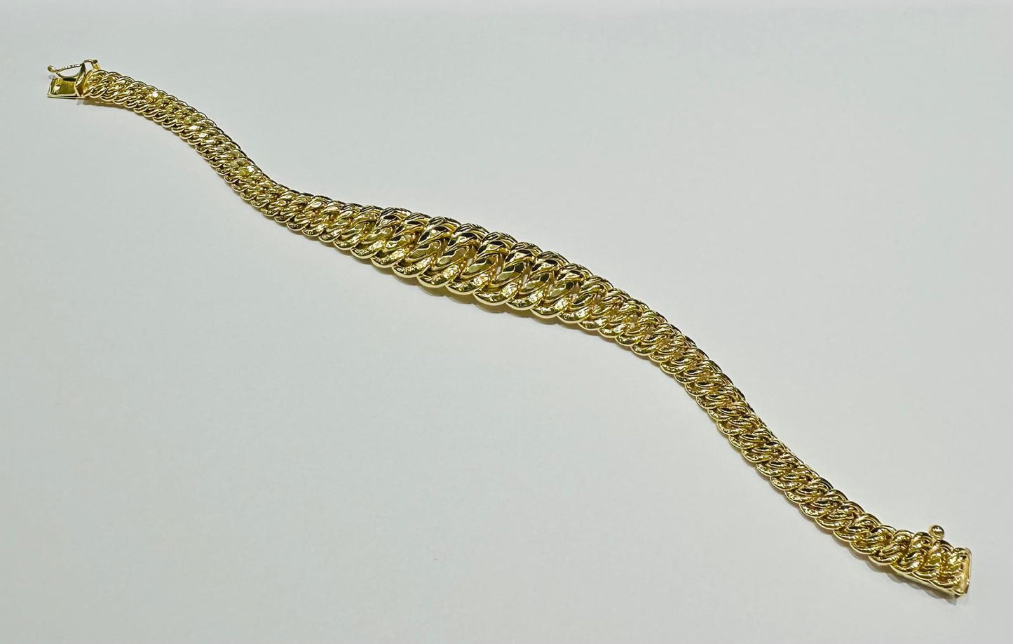 10K GOLD PRINCESS CUT BRACELET- 8" WEIGHT: 12.0gm
