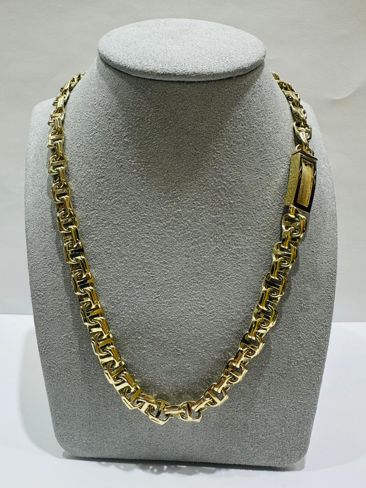 10K GOLD T-BONE LINK CHAIN- WEIGHT: 60.6gm 23" 7.25mm
