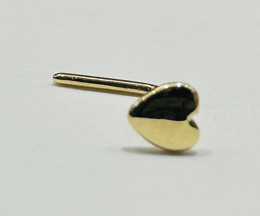14K GOLD HEART NOSE RING