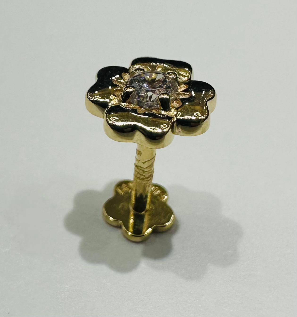 14K GOLD FLOWER NOSE RING