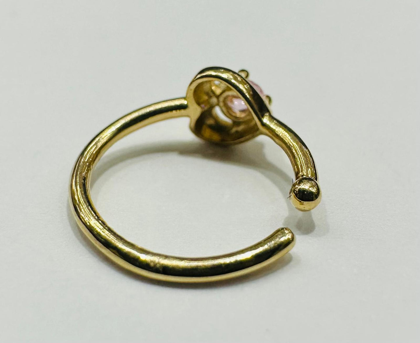 14K GOLD HEART NOSE RING
