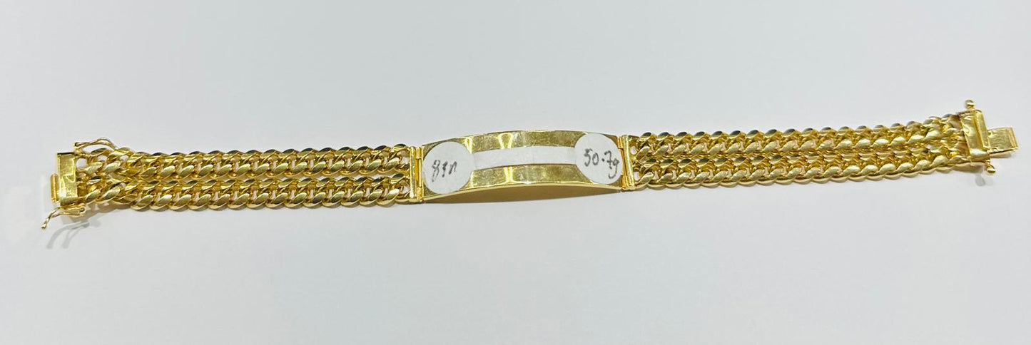 10K GOLD MIAMI CUBAN LINK BRACELET- WEIGHT: 50.8gm 8"