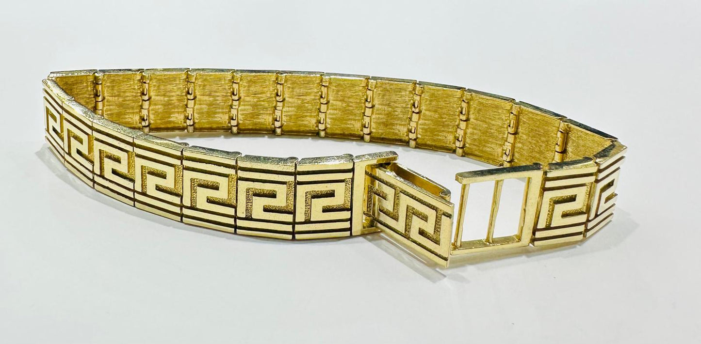 10K GOLD VERSACE LINK BRACELET- WEIGHT: 38.5gm 8.5" 13.50mm