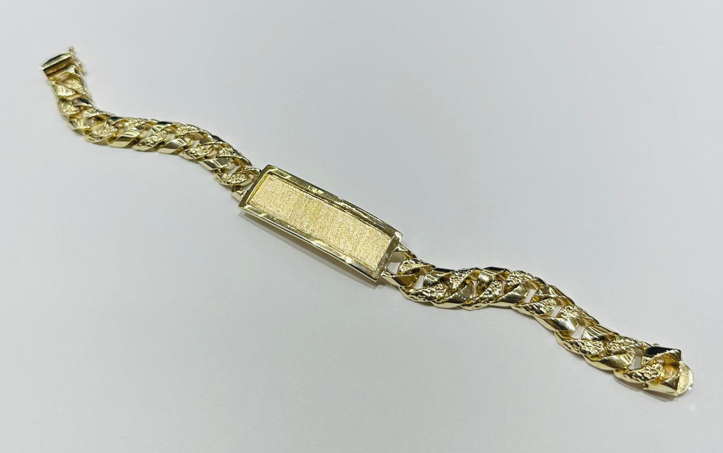 10K GOLD DIAMOND CUT CUBAN LINK ID BRACELET- WEIGHT: 58.5gm 9" 10.75mm