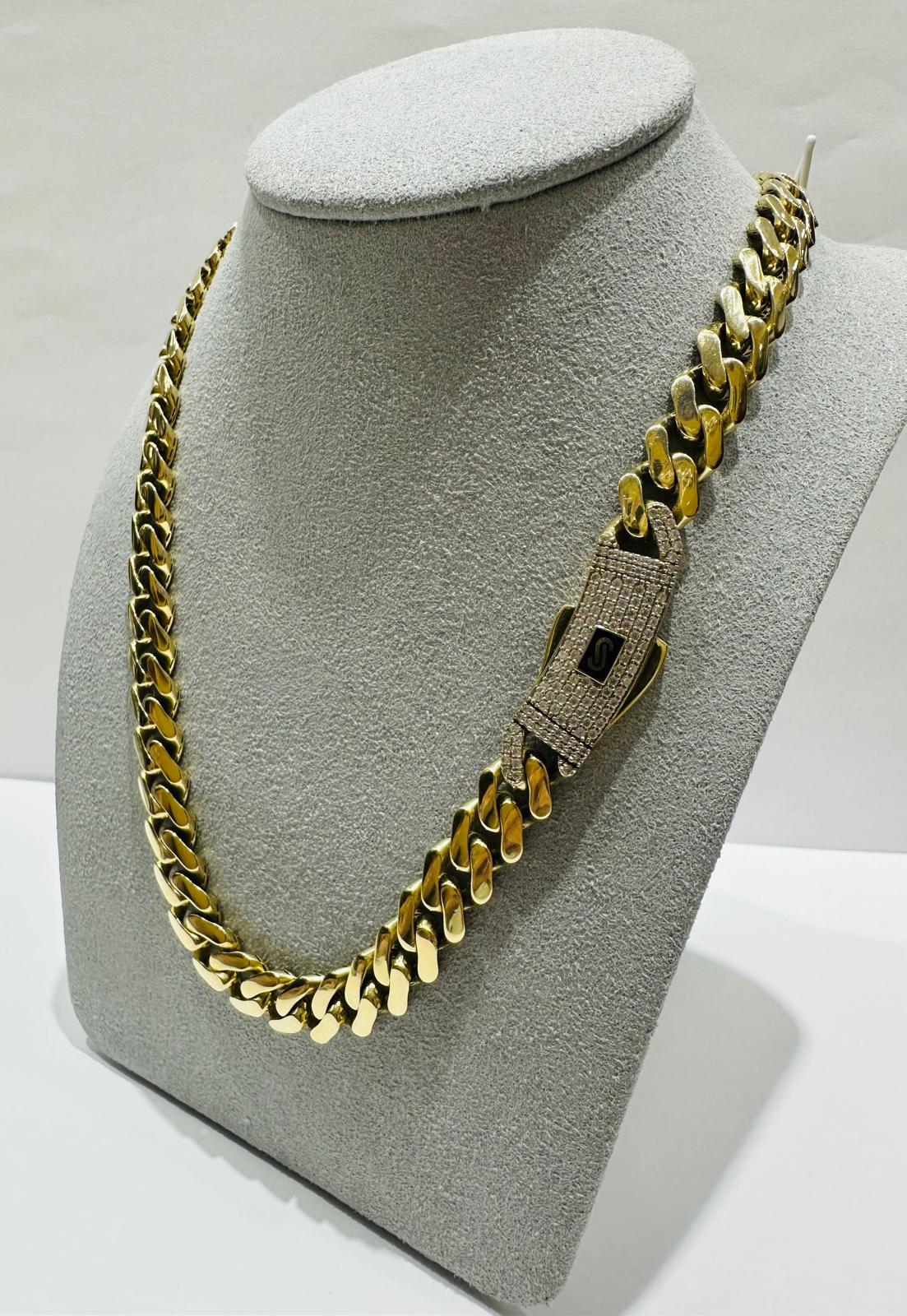 10K GOLD MONACO LINK CHAIN- WEIGHT: 28gm 22" 8.99mm