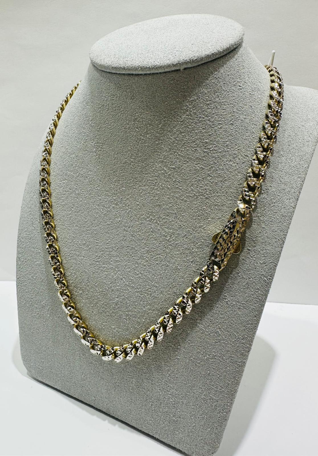 10K GOLD DIAMOND CUT MONACO LINK CHAIN- WEIGHT: 20.2gm 20" 5.40mm