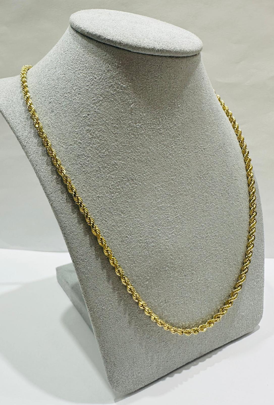 10K GOLD SOLID ROPE CHAIN, WEIGHT: 12.5gm 18" 2.45mm