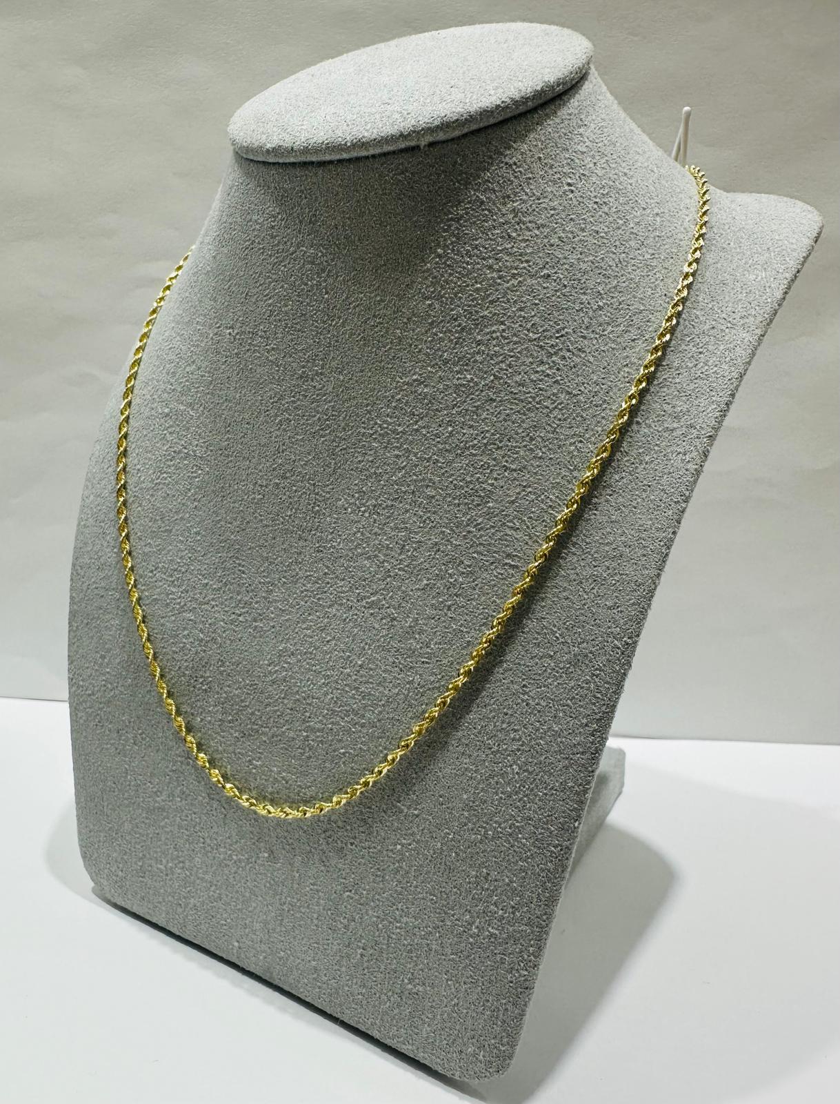 10K GOLD SOLID ROPE CHAIN, 20" WEIGHT: 3.8gm