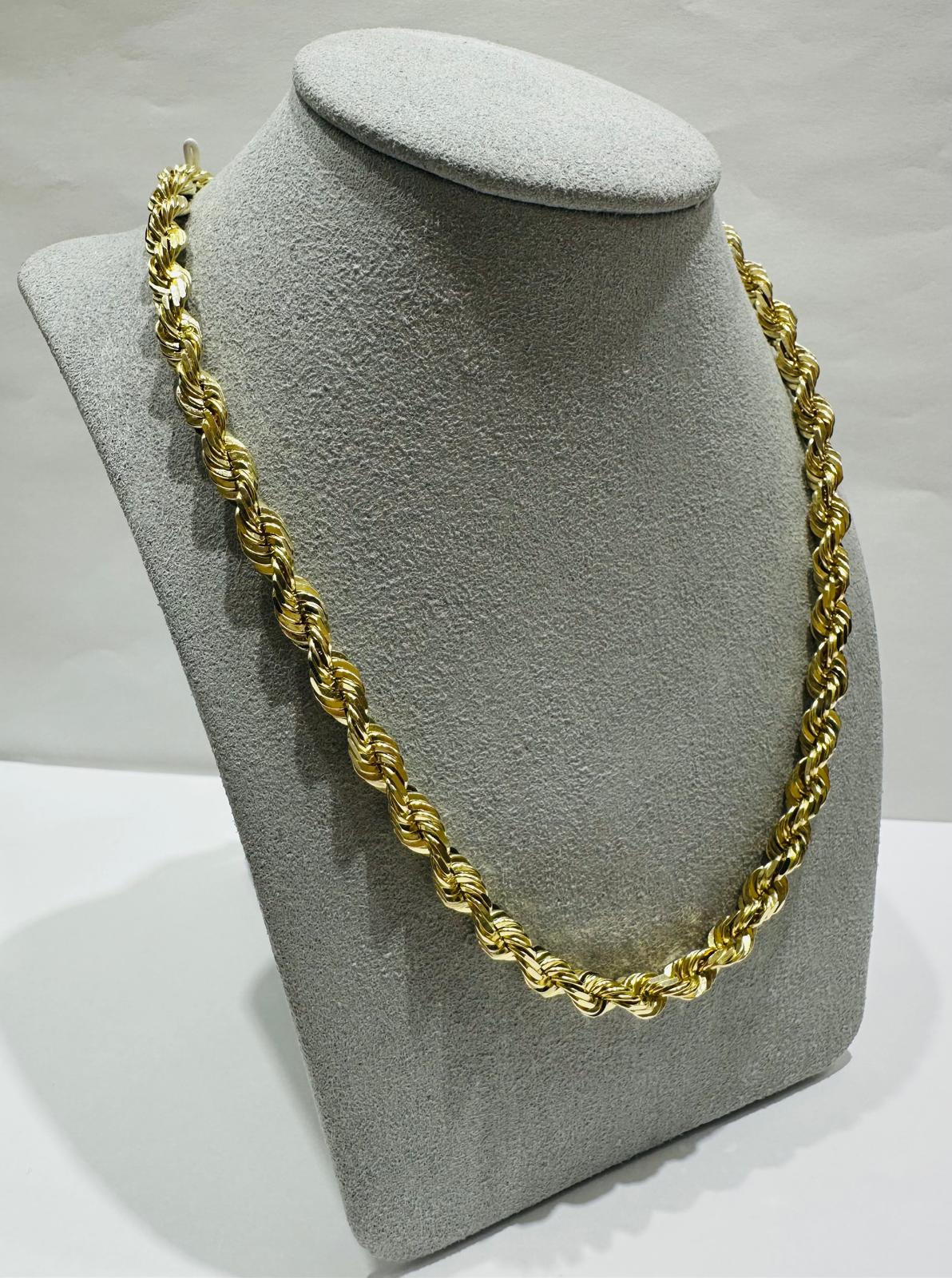 10K GOLD SOLID ROPE CHAIN- WEIGHT: 51.1gm 22" 4.80mm