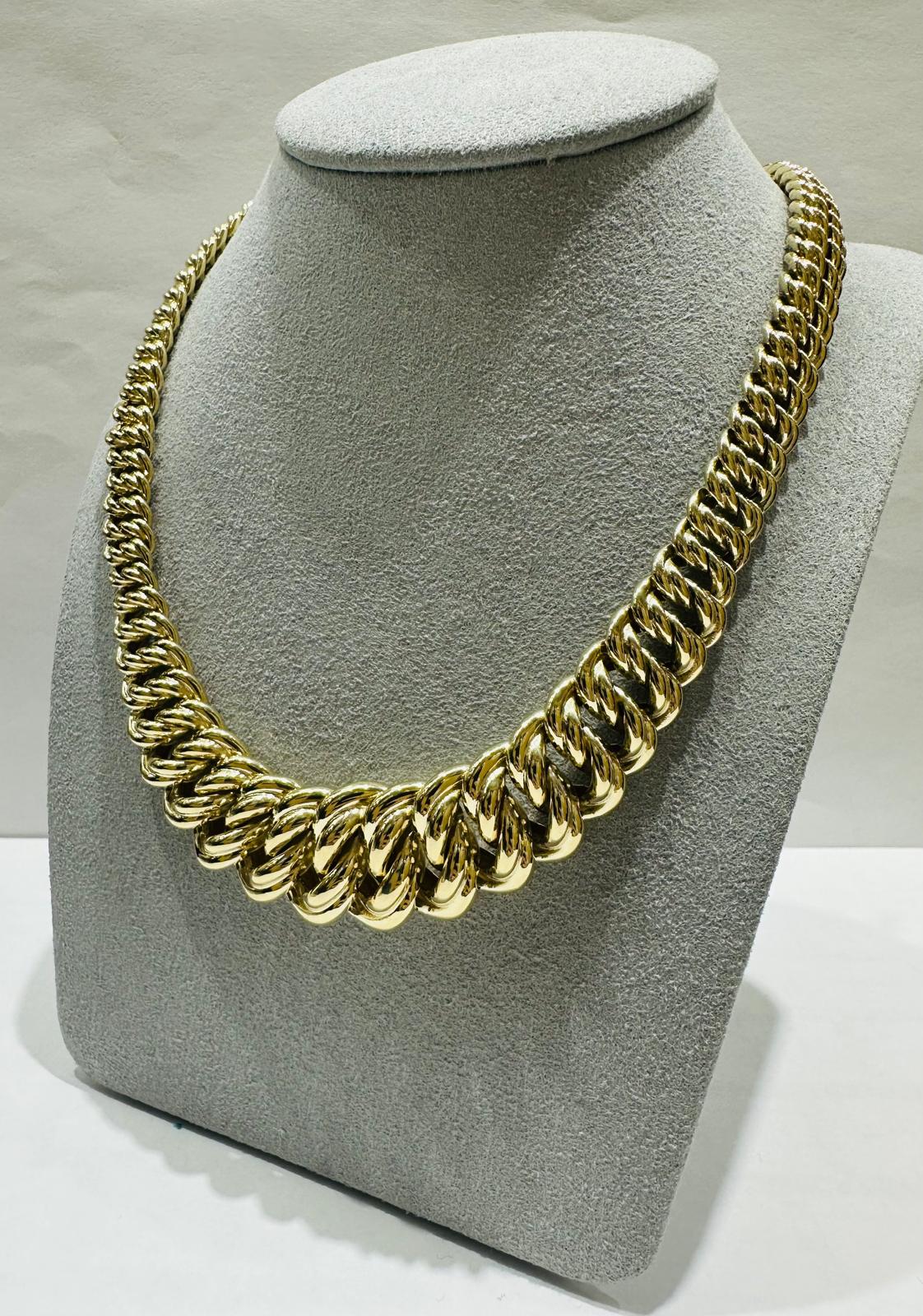 10K GOLD FLAT BYZANTINE LINK CHAIN NECKLACE- WEIGHT: 37.8gm