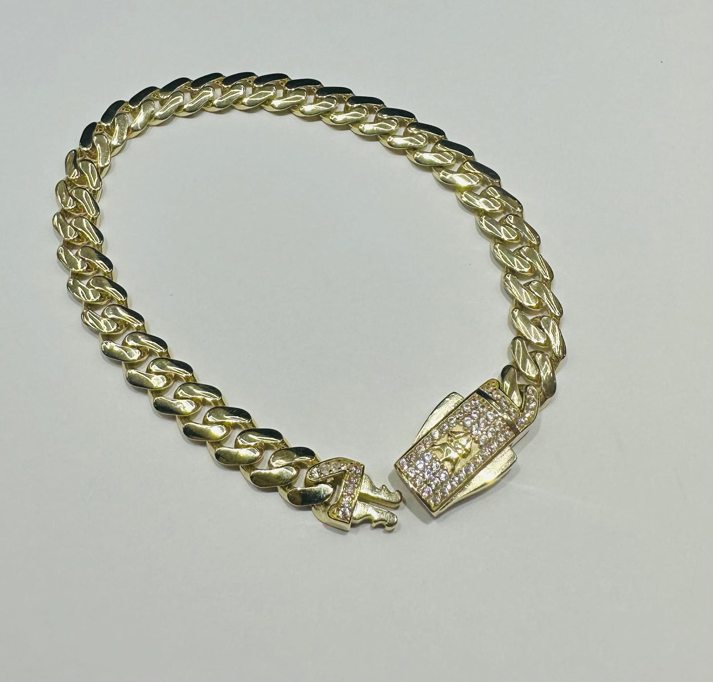10K GOLD CUBAN LINK CHAIN BRACELET - WEIGHT: 9.8gm