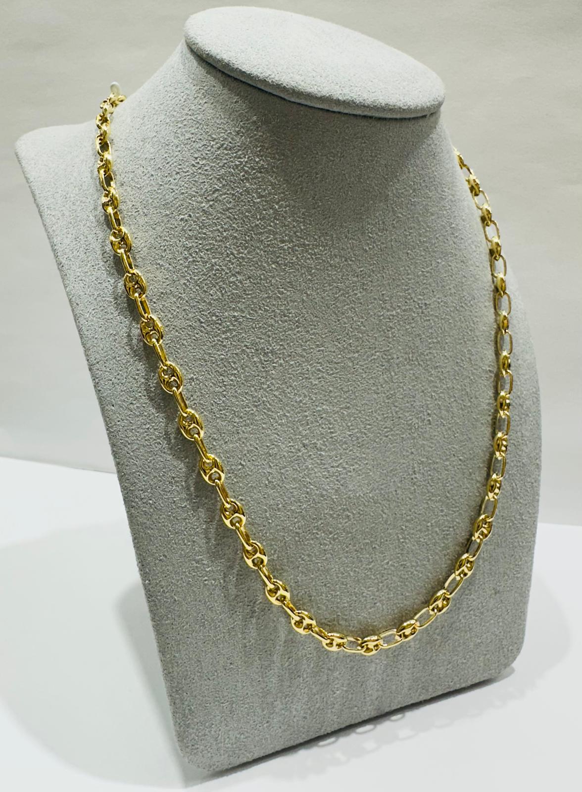 10K GOLD MARINER PUFF LINK CHAIN NECKLACE- 11.5gm 20"