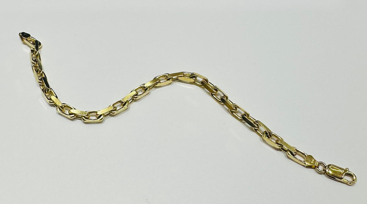 10K GOLD ANCHOR CABLE LINK CHAIN BRACELET- 17.9gm 8"